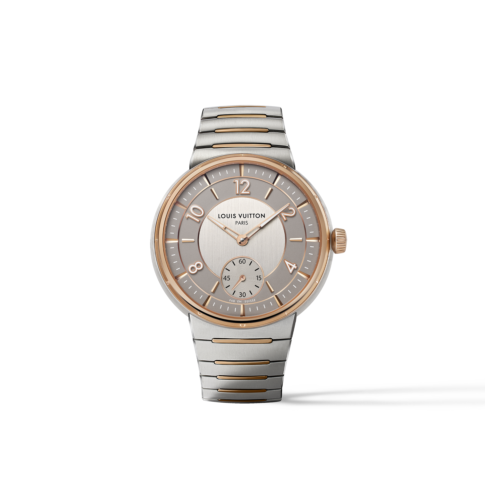 Tambour, Automatic, 40mm, Steel & Rose Gold - Louis Vuitton